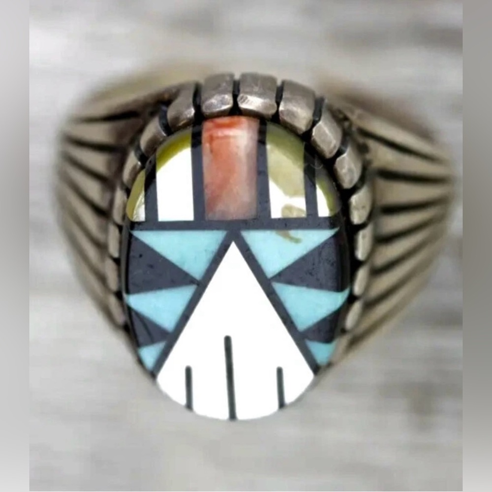 Carolyn Pollack Silver Multicolor Inlay Ring